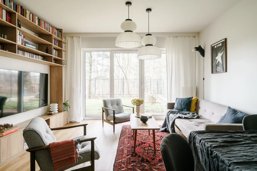 Trzypokojowe mieszkanie w stylu vintage modern